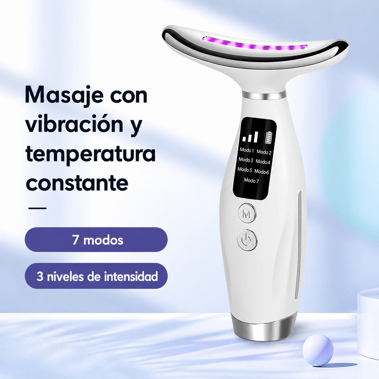 Masajeador Facial LED 7 Colores – Lifting y Rejuvenecimiento Facial