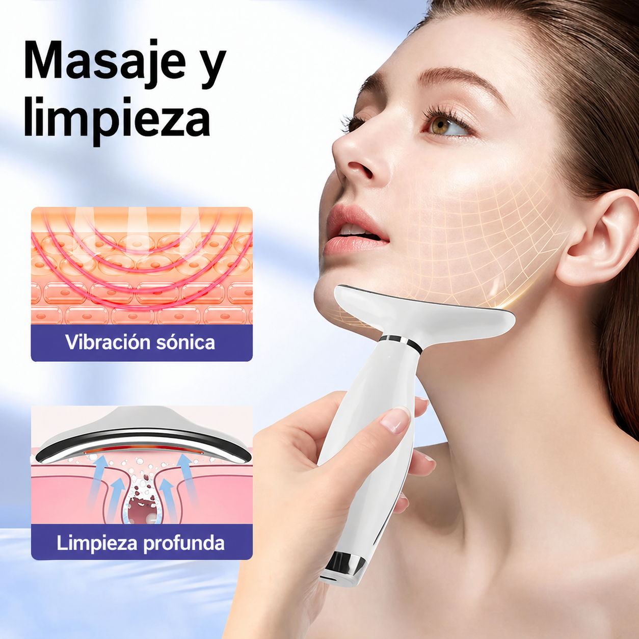 Masajeador Facial LED 7 Colores – Lifting y Rejuvenecimiento Facial